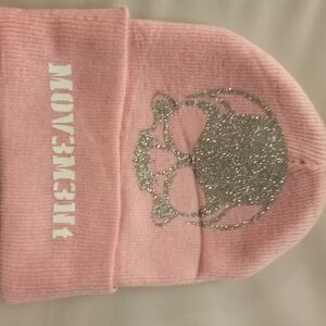 Pink Glitter Skull Beanie